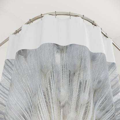 White Peacock Shower Curtain