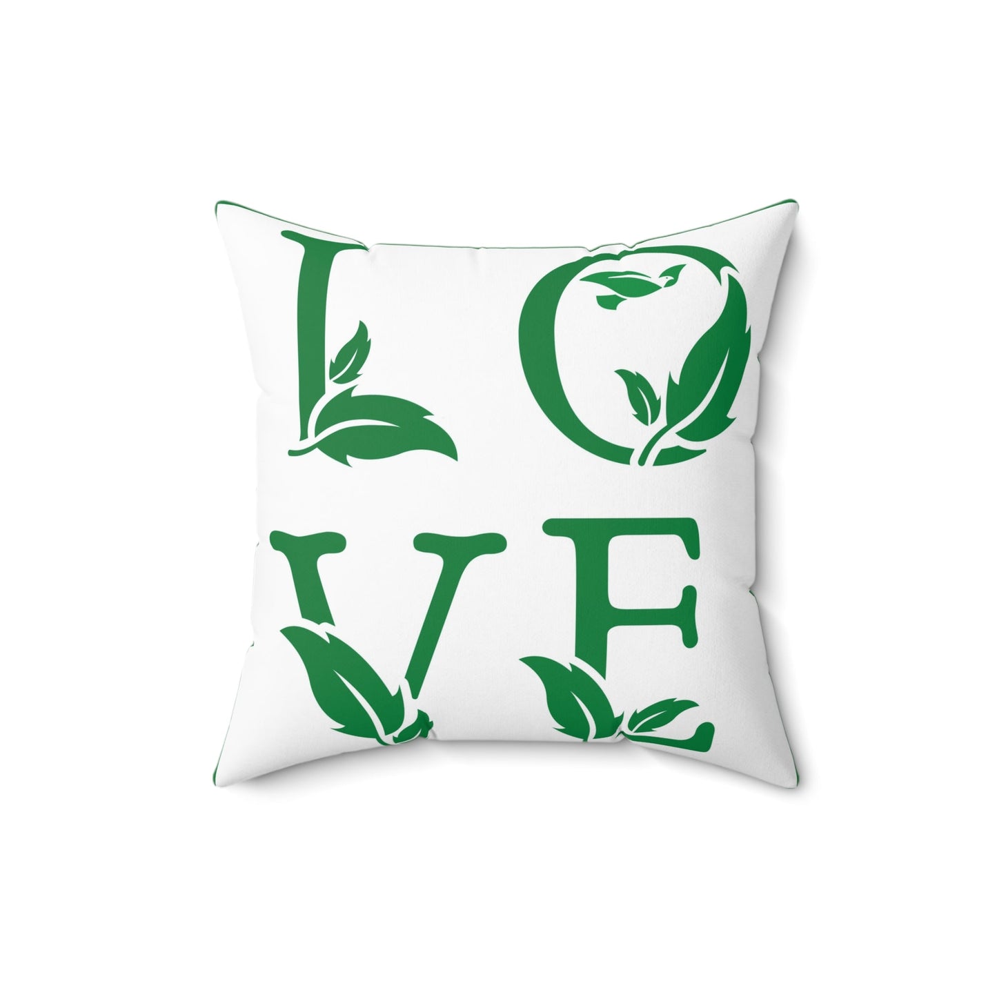 Square Pillow | LOVE Leaf Accent Design