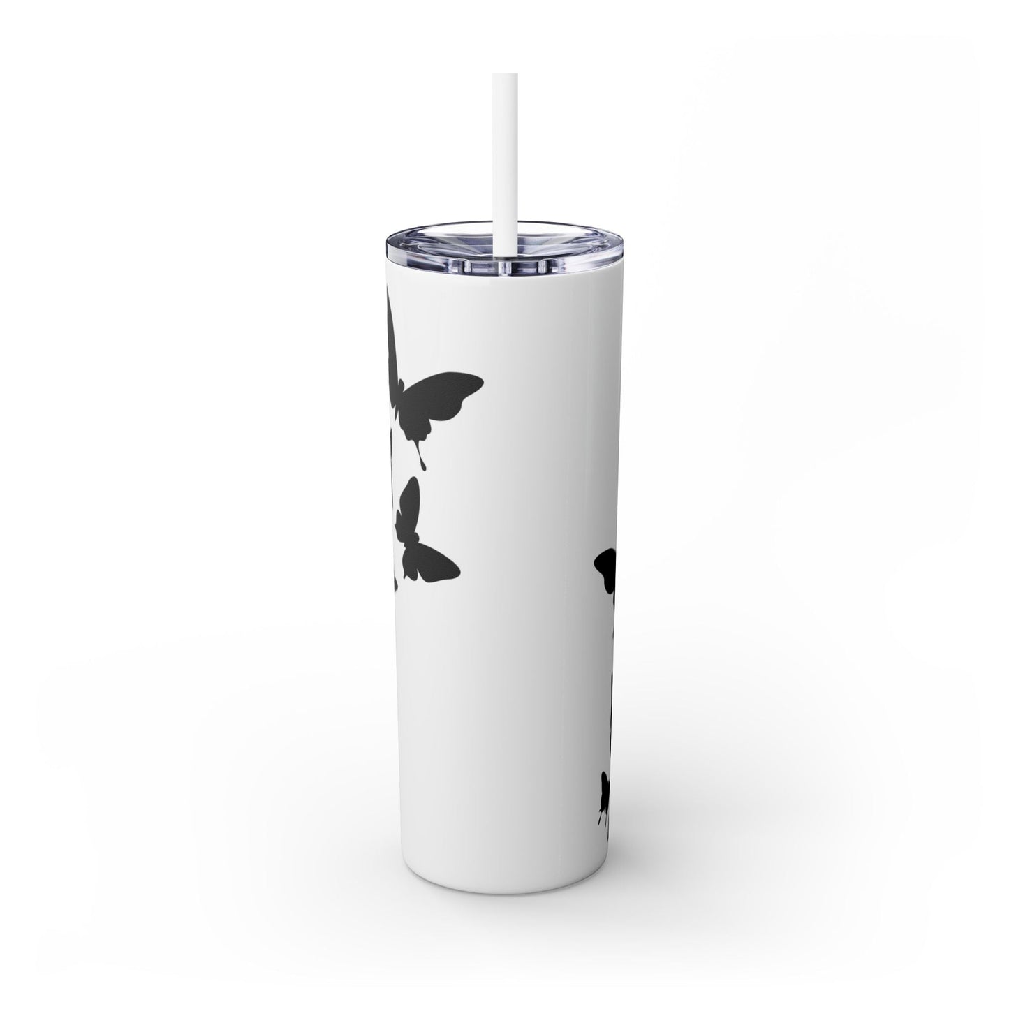 Tumbler with Black Butterflies Graphic Design, 20oz