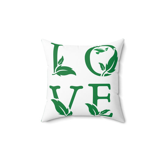 Square Pillow | LOVE Leaf Accent Design