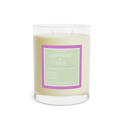 Minted Lavender & Sage Scented Candle - Full Glass, 11oz