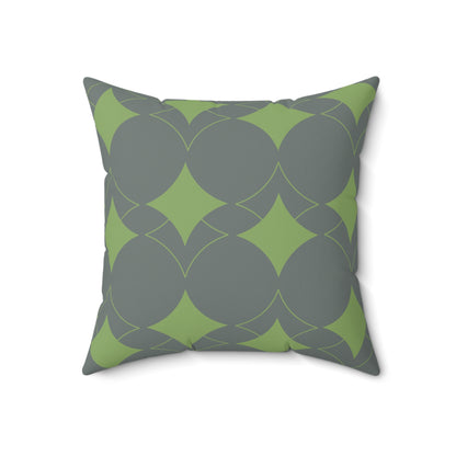 Decorative Pillow Cover | Modern Geometric Green and Gray Diamond Design