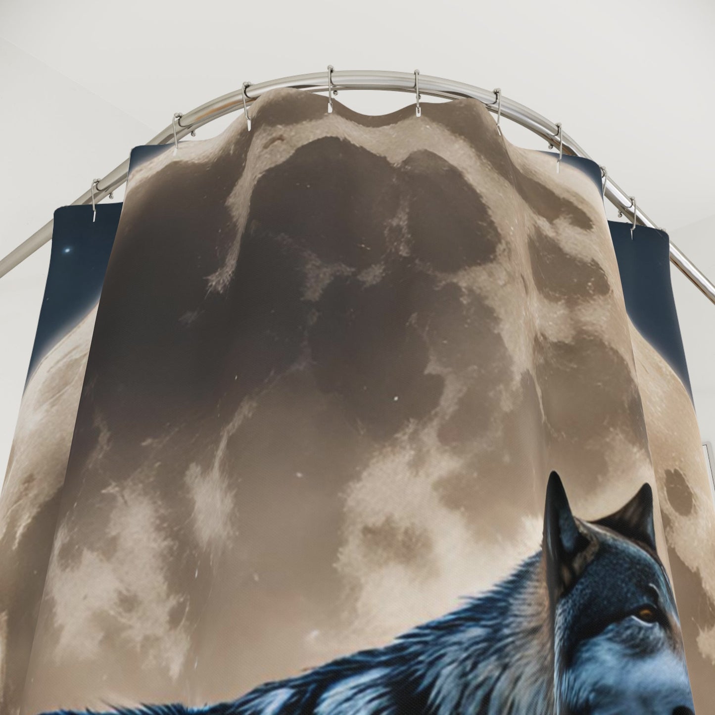 Lunar Wolf Shower Curtain