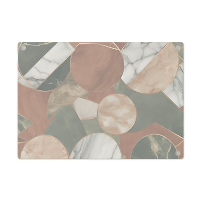 Tempered Glass Marble Cutting Board | Green-Terracotta-Beige