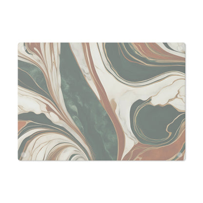 Tempered Glass Marble Cutting Board | Forest Green-Burnt Orange-Cream