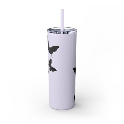 Tumbler with Black Butterflies Graphic Design, 20oz