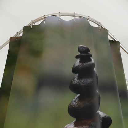 Zen Stone Stack Shower Curtain