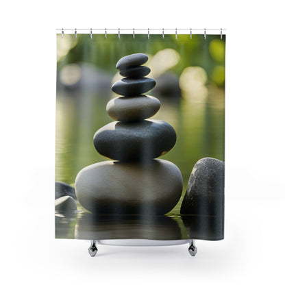 Serenity Stone Balance Shower Curtain