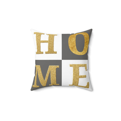 Square Pillow | Grey-White-Gold