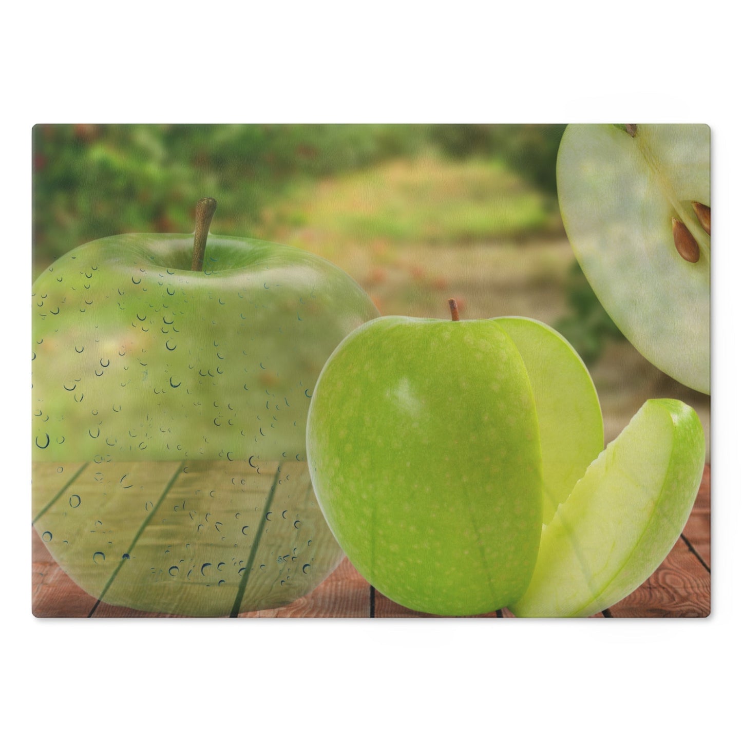 Green Apple Tempered Glass Cutting Board