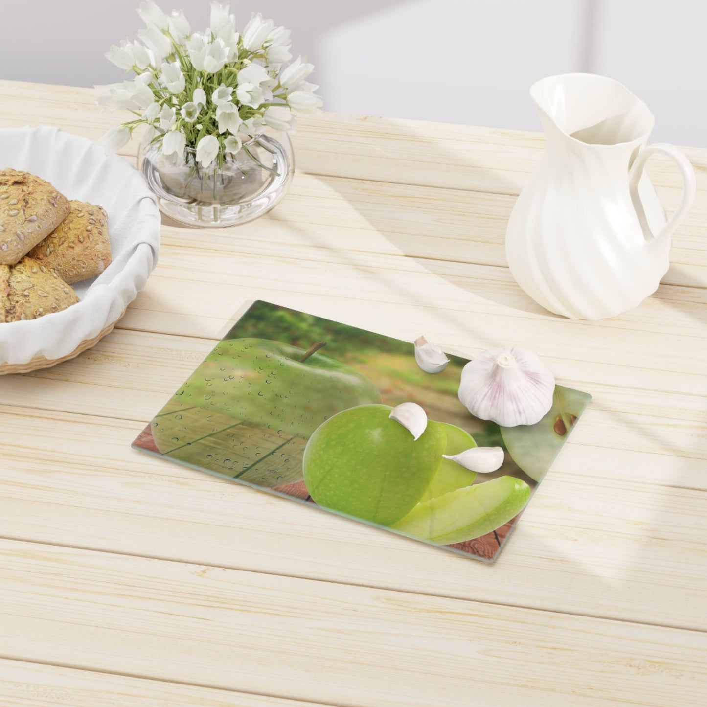 Green Apple Tempered Glass Cutting Board