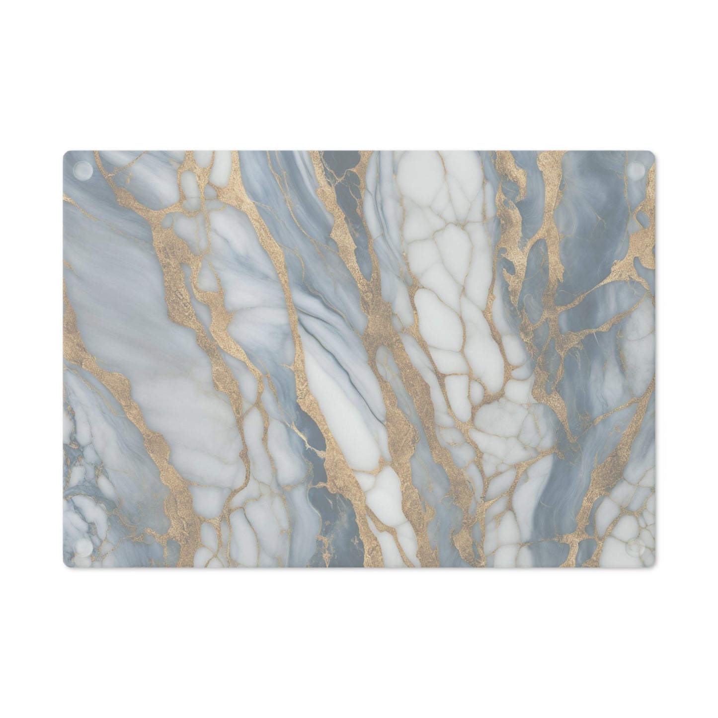 Tempered Glass Marble Cutting Board | Blue-White-Gold