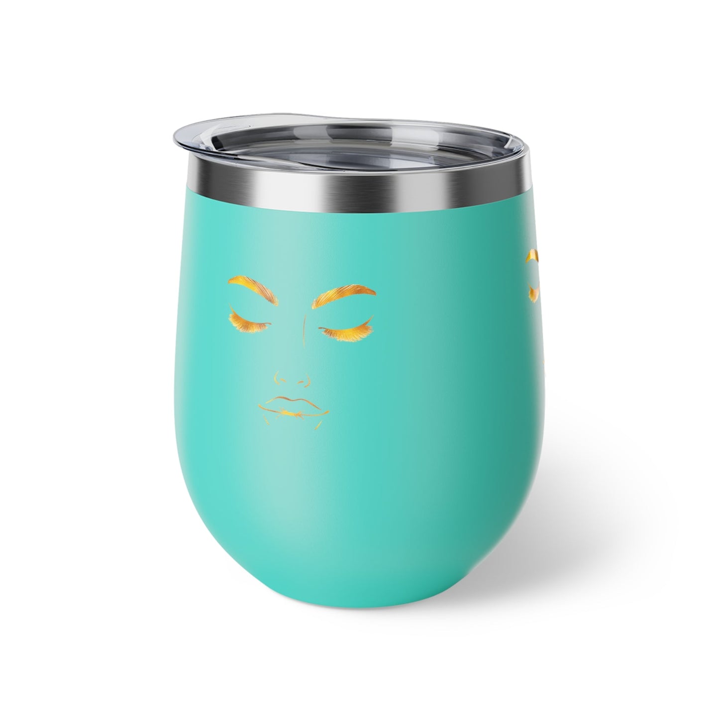 Vacuum Insulated Cup | Minimalist Gold Female Face Cut-Out