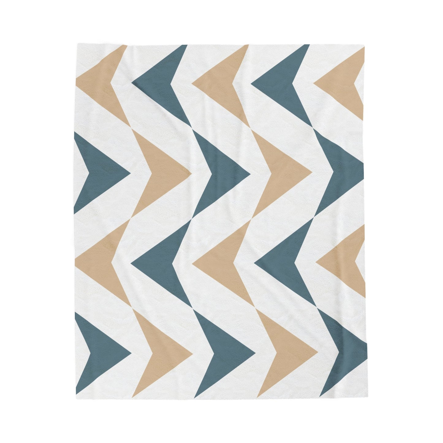 Plush Blanket | Earthy Tones Zigzag Pattern