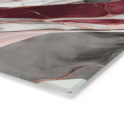 Tempered Glass Marble Cutting Board | Burgundy, Dust Pink, and Gray