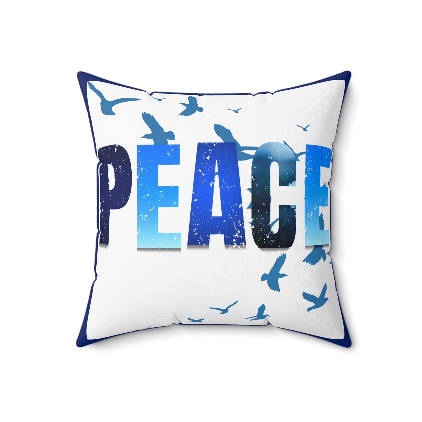 Peace Square Pillow with Birds