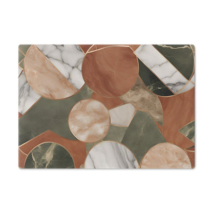 Tempered Glass Marble Cutting Board | Green-Terracotta-Beige