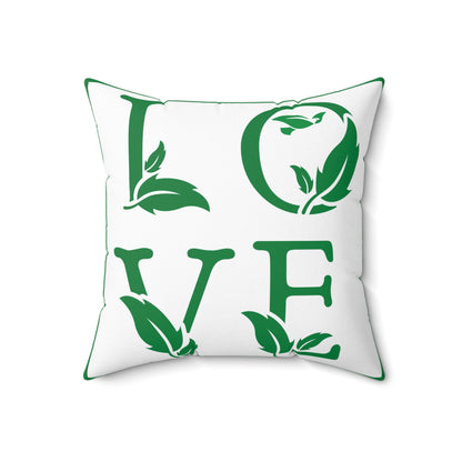 Square Pillow | LOVE Leaf Accent Design