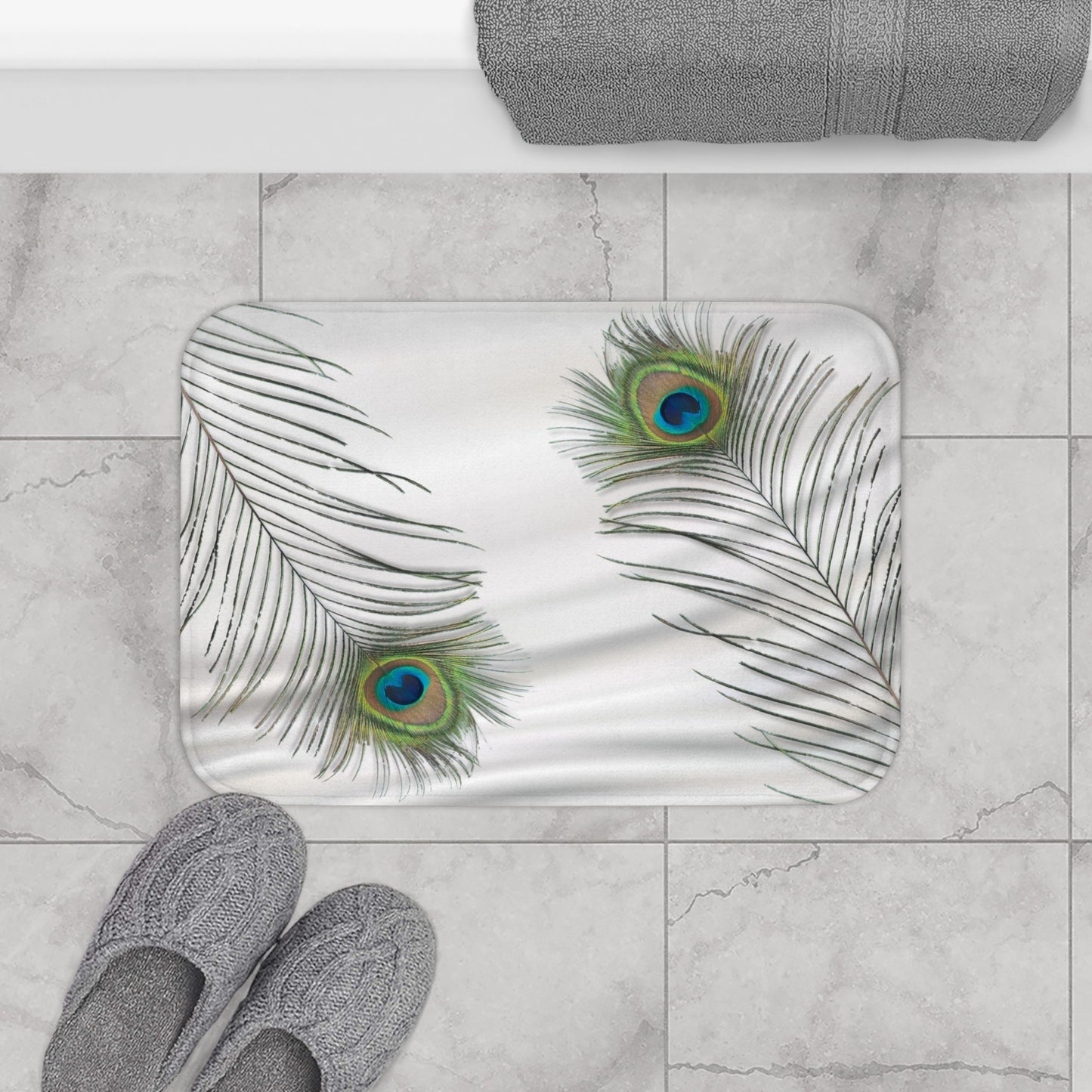 Peacock Feather - Bath Mat