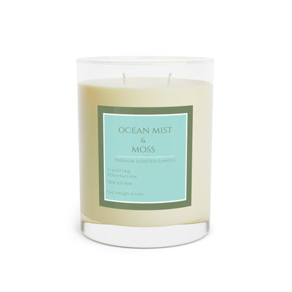 Ocean Mist & Moss Scented Candle - Full Glass, 11oz