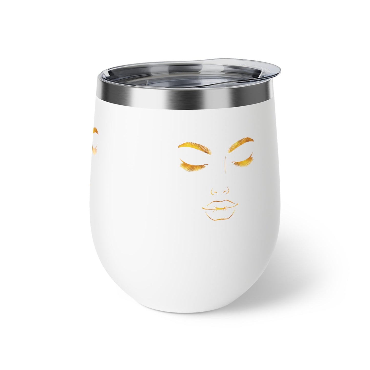 Vacuum Insulated Cup | Minimalist Gold Female Face Cut-Out