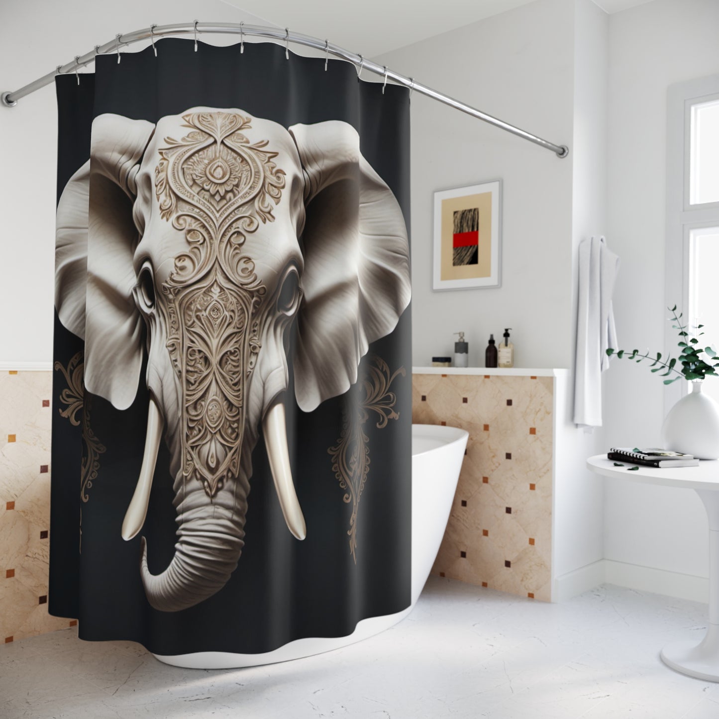 Ornate Elephant Shower Curtain