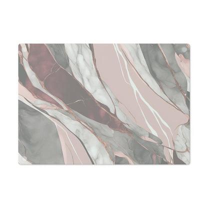 Tempered Glass Marble Cutting Board | Burgundy, Dust Pink, and Gray