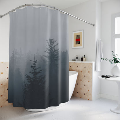 Monochrome Forest Shower Curtain