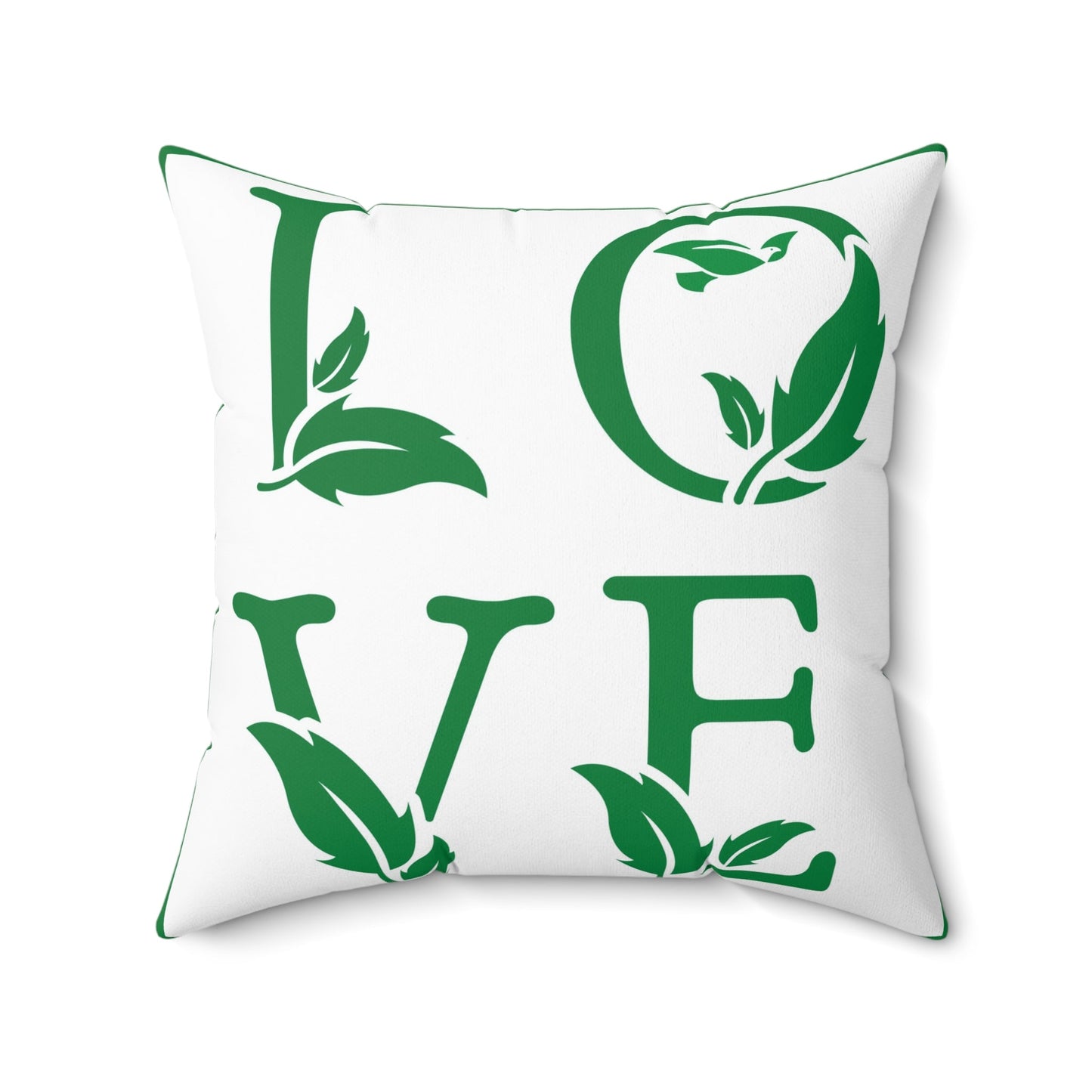 Square Pillow | LOVE Leaf Accent Design