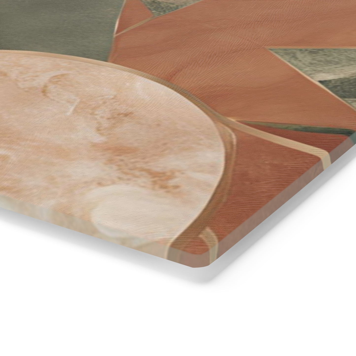 Tempered Glass Marble Cutting Board | Green-Terracotta-Beige