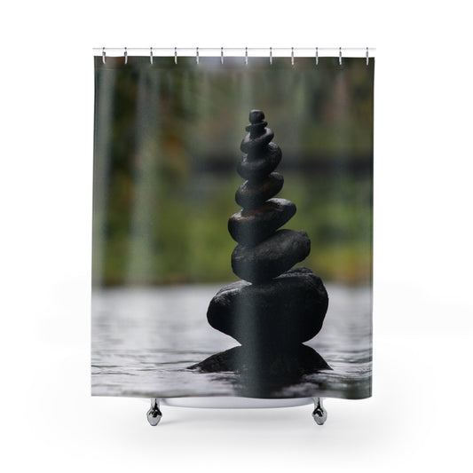 Zen Stone Stack Shower Curtain