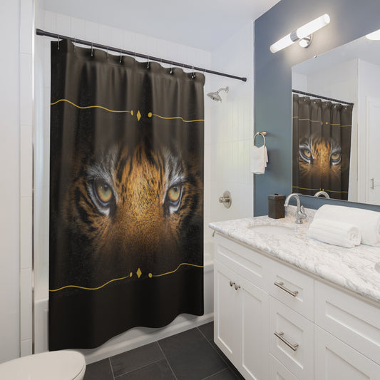 Fierce Tiger Gaze Shower Curtain