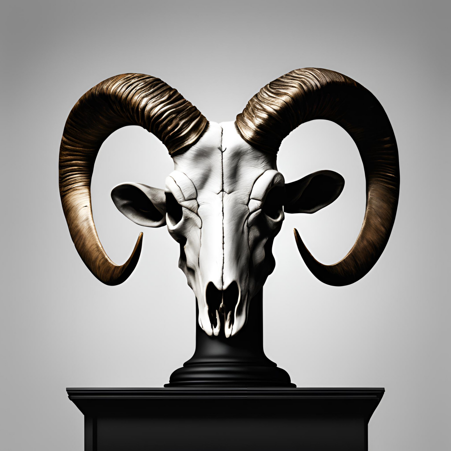 Ram Skull on Pedestal